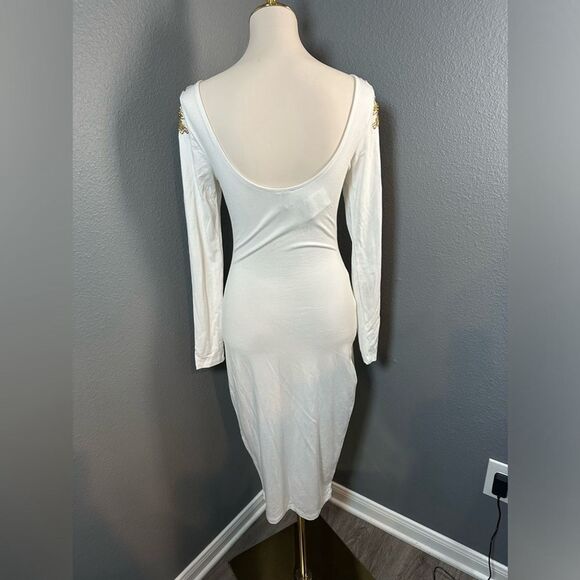 ASOS Embellished Shoulder Bodycon Midi Dress | NWT | Size 10 - Picture 6 of 8